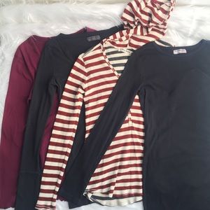 Michael Stars Bundle of 4 Long Sleeve One Size